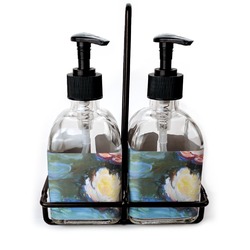 Water Lilies #2 Glass Soap & Lotion Bottle Set