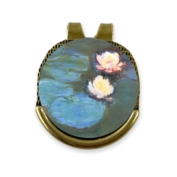 Custom Water Lilies #2 Golf Ball Marker - Hat Clip - Gold