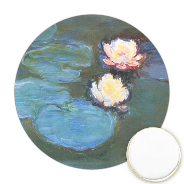 Custom Water Lilies #2 Printed Cookie Topper - Round