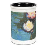 Water Lilies #2 Ceramic Pencil Holders - Black