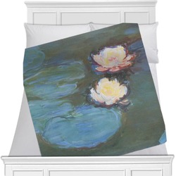 Water Lilies #2 Minky Blanket - Twin / Full - 80"x60" - Single Sided
