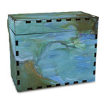 Water Lilies #2 Wood Recipe Box - Full Color Print