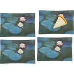 Water Lilies #2 Set of 4 Glass Rectangular Appetizer / Dessert Plate