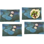 Water Lilies #2 Set of 4 Glass Rectangular Lunch / Dinner Plate