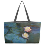 Water Lilies #2 Beach Totes Bag - w/ Black Handles