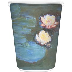 Water Lilies #2 Waste Basket - Double Sided (White)