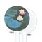 Water Lilies #2 White Plastic 5.5" Stir Stick - Single Sided - Round - Front & Back