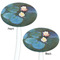 Water Lilies #2 White Plastic 7" Stir Stick - Double Sided - Oval - Front & Back