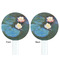 Water Lilies #2 White Plastic 7" Stir Stick - Double Sided - Round - Front & Back