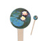 Water Lilies #2 Wooden 4" Food Pick - Round - Closeup