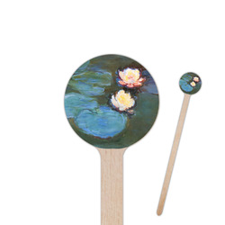 Water Lilies #2 7.5" Round Wooden Stir Sticks - Single Sided