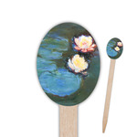 Water Lilies #2 Oval Wooden Food Picks - Single Sided