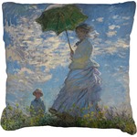 Promenade Woman by Claude Monet Faux-Linen Throw Pillow 16"