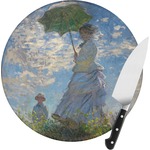 Promenade Woman by Claude Monet Round Glass Cutting Board
