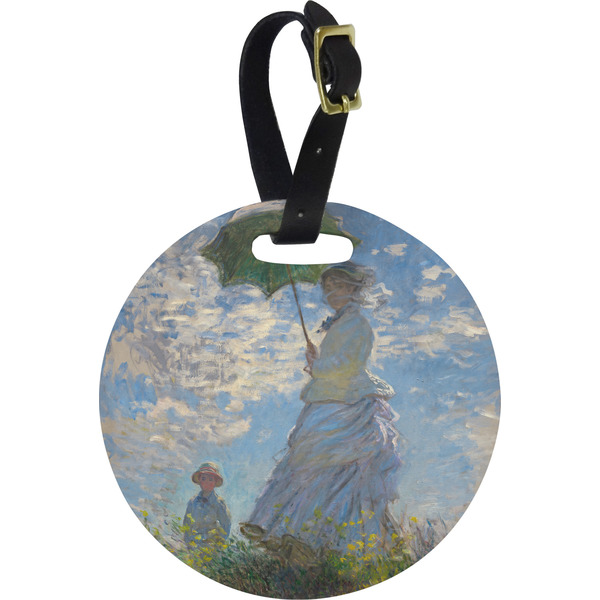 Custom Promenade Woman by Claude Monet Plastic Luggage Tag - Round