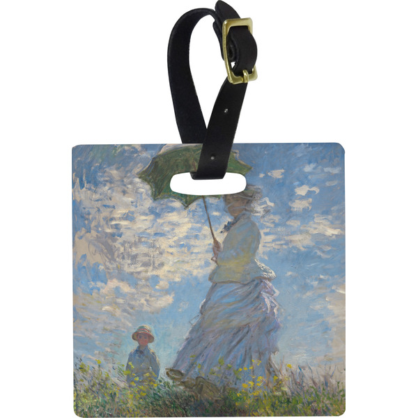 Custom Promenade Woman by Claude Monet Plastic Luggage Tag - Square