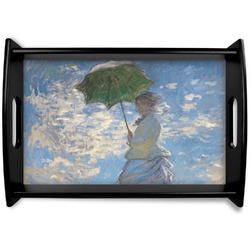 Promenade Woman by Claude Monet Black Wooden Tray - Small
