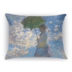 Promenade Woman by Claude Monet Rectangular Throw Pillow Case - 12"x18"