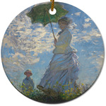 Promenade Woman by Claude Monet Round Ceramic Ornament