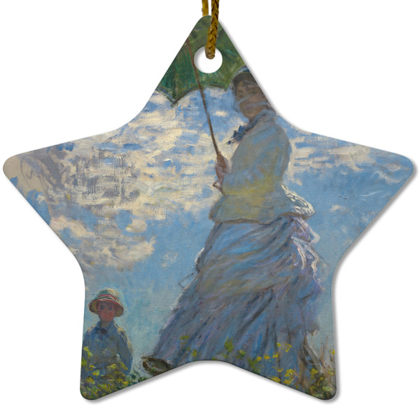 Custom Promenade Woman by Claude Monet Star Ceramic Ornament