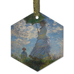 Promenade Woman by Claude Monet Flat Glass Ornament - Hexagon