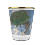 Promenade Woman by Claude Monet Glass Shot Glass - 1.5 oz - with Gold Rim - Single
