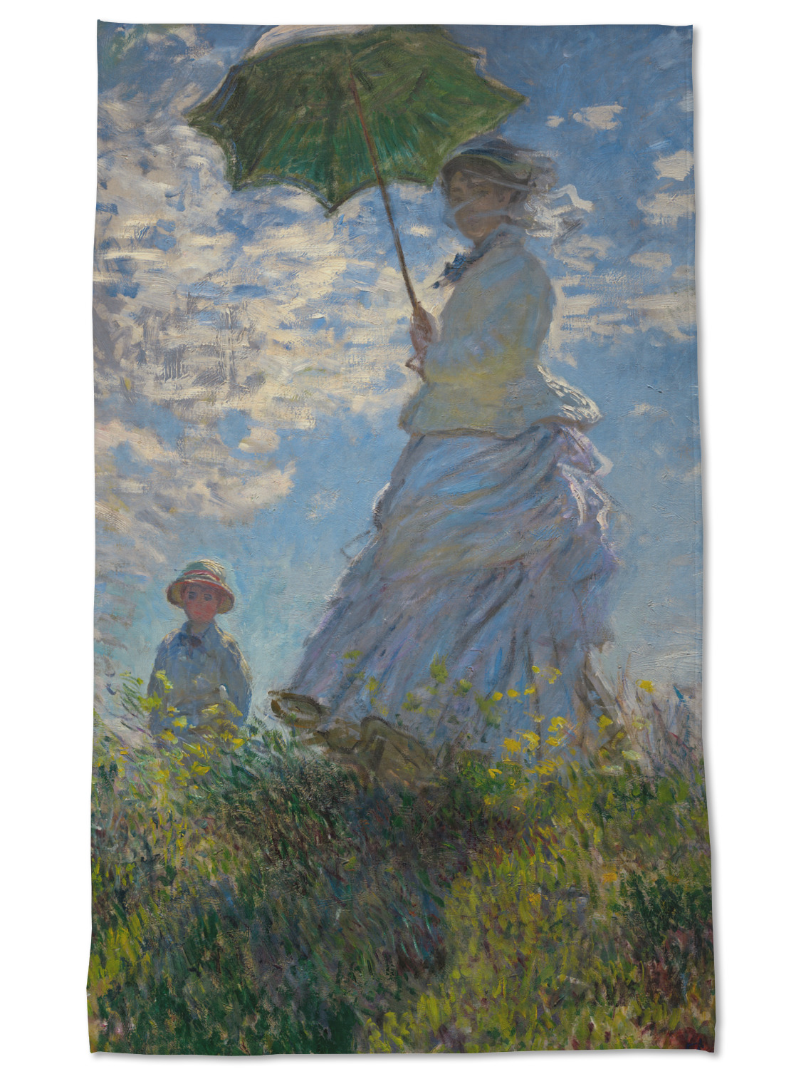 https://www.youcustomizeit.com/common/MAKE/1020886/Promenade-Woman-by-Claude-Monet-Kitchen-Towel-Full-Updated.jpg?lm=1602003577