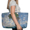 Promenade Woman by Claude Monet Large Rope Tote Bag - In Context View