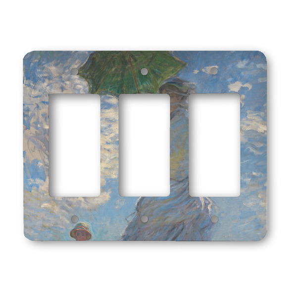 Custom Promenade Woman by Claude Monet Rocker Style Light Switch Cover - Three Switch