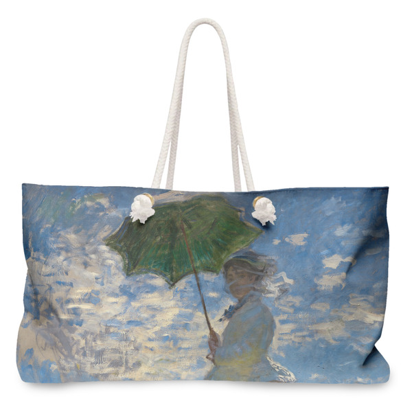 Custom Promenade Woman by Claude Monet Large Tote Bag with Rope Handles