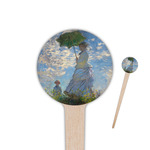 Promenade Woman by Claude Monet 4" Round Wooden Food Picks - Double Sided