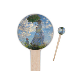 Promenade Woman by Claude Monet 4" Round Wooden Food Picks - Double Sided