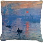 Impression Sunrise by Claude Monet Faux-Linen Throw Pillow 18"