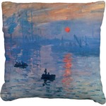 Impression Sunrise by Claude Monet Faux-Linen Throw Pillow 26"