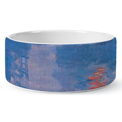 Impression Sunrise by Claude Monet Ceramic Dog Bowl - Medium