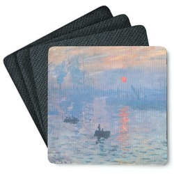 Impression Sunrise by Claude Monet Square Rubber Backed Coasters - Set of 4
