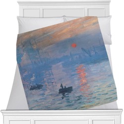 Impression Sunrise by Claude Monet Minky Blanket - Toddler / Throw - 60"x50" - Double Sided