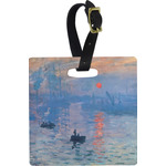 Impression Sunrise by Claude Monet Plastic Luggage Tag - Square