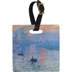 Impression Sunrise by Claude Monet Plastic Luggage Tag - Square