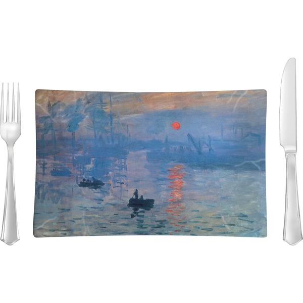 Custom Impression Sunrise by Claude Monet Rectangular Glass Lunch / Dinner Plate - Single or Set