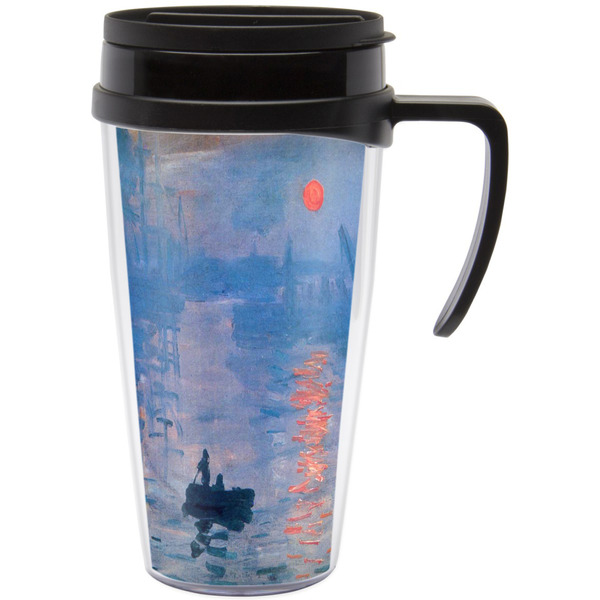 Custom Impression Sunrise by Claude Monet Acrylic Travel Mug with Handle