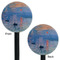 Impression Sunrise by Claude Monet Black Plastic 5.5" Stir Stick - Double Sided - Round - Front & Back