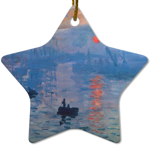 Custom Impression Sunrise by Claude Monet Star Ceramic Ornament