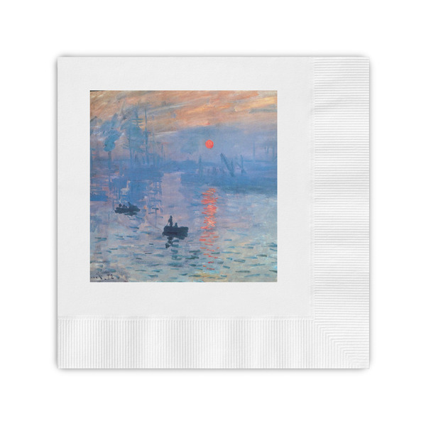 Custom Impression Sunrise by Claude Monet Coined Cocktail Napkins