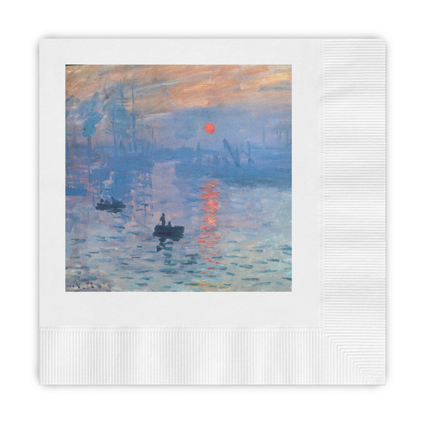 Custom Impression Sunrise by Claude Monet Embossed Decorative Napkins