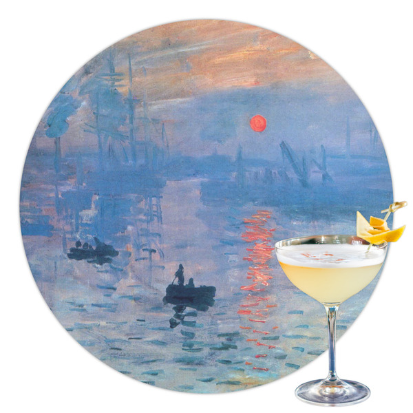 Custom Impression Sunrise by Claude Monet Printed Drink Topper - 3.5"