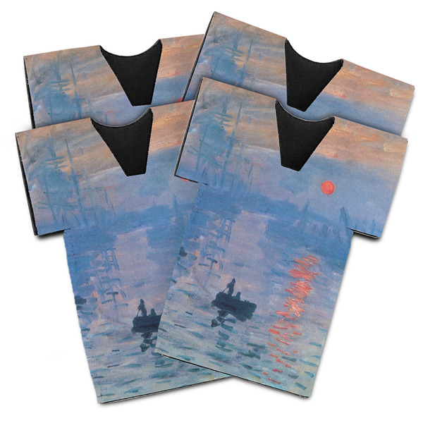 Custom Impression Sunrise by Claude Monet Jersey Bottle Cooler - Set of 4