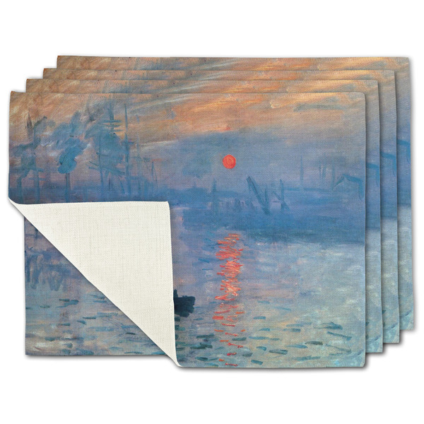 Custom Impression Sunrise by Claude Monet Single-Sided Linen Placemat - Set of 4