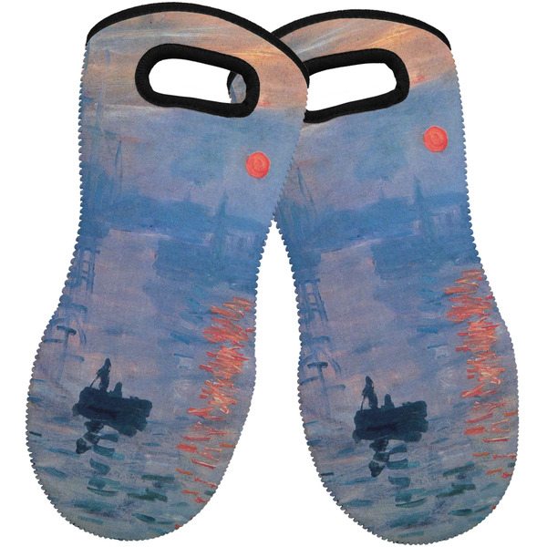 Custom Impression Sunrise by Claude Monet Neoprene Oven Mitts - Set of 2