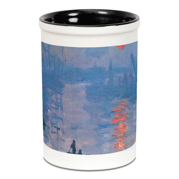 Custom Impression Sunrise by Claude Monet Ceramic Pencil Holders - Black